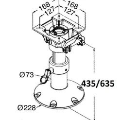 Best Osculati Pied de siège alu 280 à 630 mm