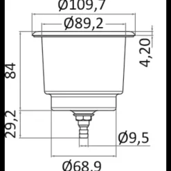 Osculati Porte-verres inox ø 89 x P80 mm