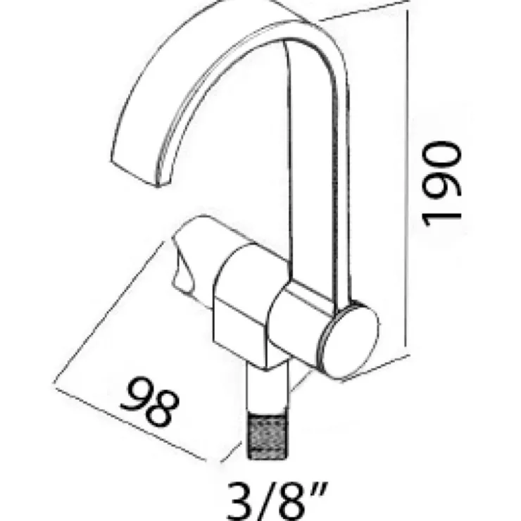 Outlet Osculati Robinet eau froide noir | rabattable