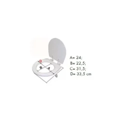 Discount Osculati Siège WC en bois laqué blanc, cuvette standard