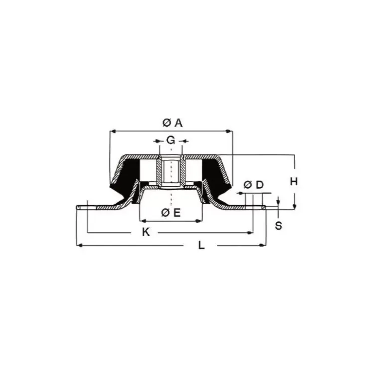 Hot Osculati Silent bloc acier zingué