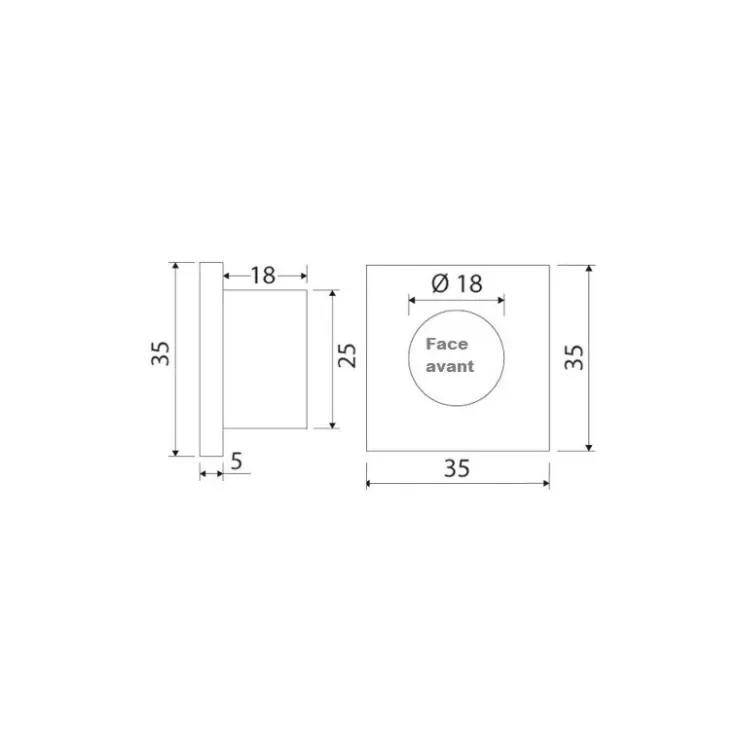 Outlet Osculati Spot LED de courtoisie carré à encastrer IP65