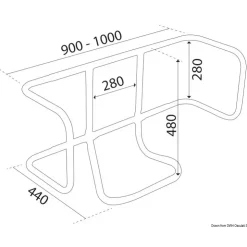 Clearance Osculati Support radeau horizontal inox