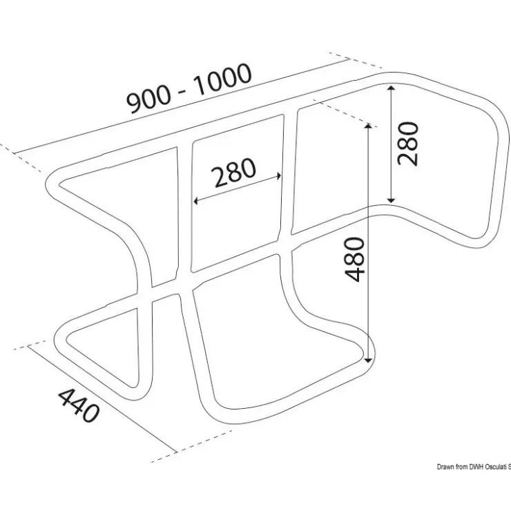 Clearance Osculati Support radeau horizontal inox