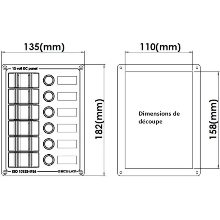 Discount Osculati Tableau électrique alu 6 interrupteurs