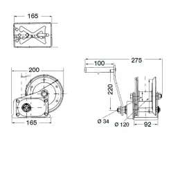 Outlet Osculati Treuil avec embrayage 630 Kg