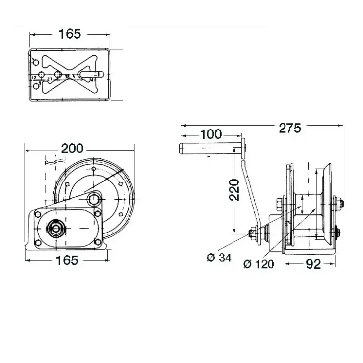 Outlet Osculati Treuil avec embrayage 630 Kg