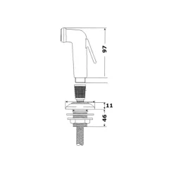 Hot Plastimo Douchette noire + flexible + support