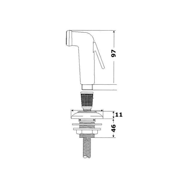 Hot Plastimo Douchette noire + flexible + support