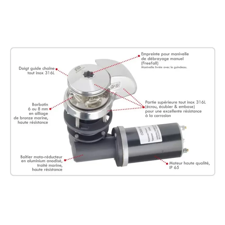 New Plastimo Guindeau Inox 12 V | 1500 W - 10 mm