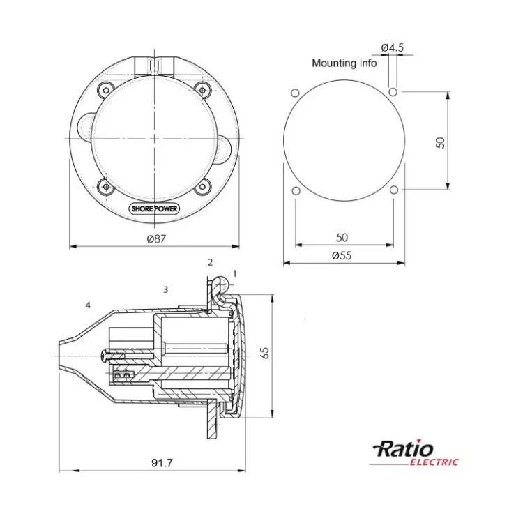 Discount RATIO Electric RATIO Prise de quai MP16-10