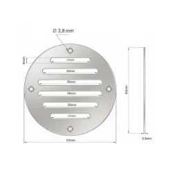 Hot Seaworld Grille d'aération inox ronde 10 cm² | ø 83 mm