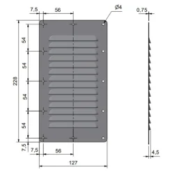 Hot Seaworld Grille inox slim 35 cm² | 127 x 228 mm