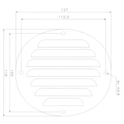 New Seaworld Grille inox Slim ovale 15 cm² | 116 x 127 mm