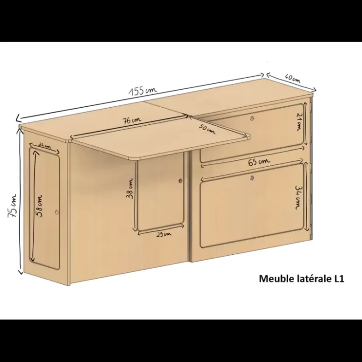 Hot Simple Vans Kit meuble Roamer | Trafic 3