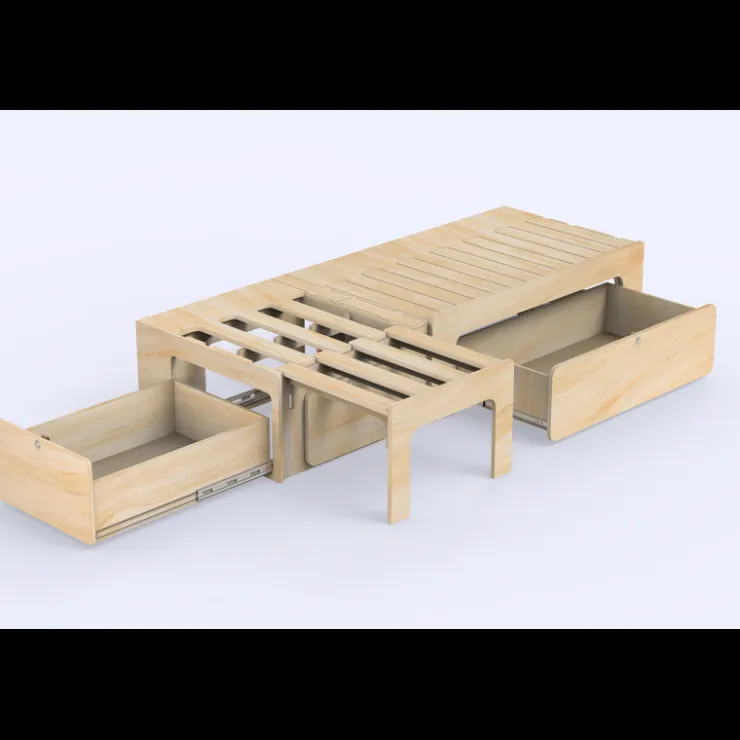 Best Simple Vans Tiroir arrière | Lit peigne 112 et 120 cm