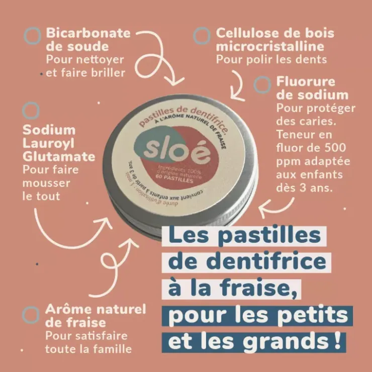 Clearance SLOE SLOÉ Dentifrice solide en pastilles | fraise