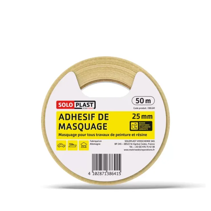New SOLOPLAST Rouleau adhésif de masquage 50 m