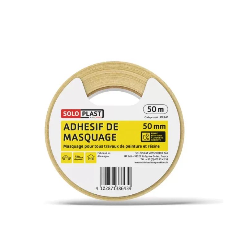 New SOLOPLAST Rouleau adhésif de masquage 50 m
