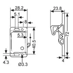 Hot Southco Loqueteau de porte plastique 28 x 40 mm