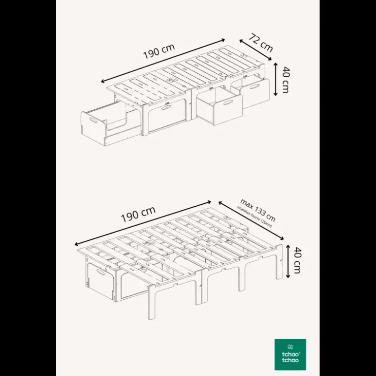 New TCHAO TCHAO Lit peigne van | A monter