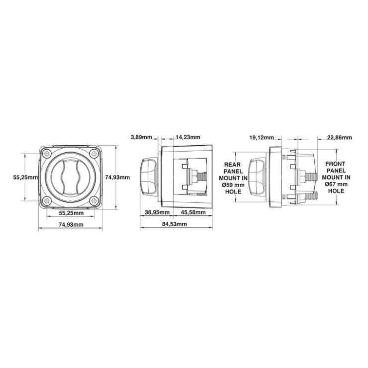 Trem Coupe circuit Mini 300A unipolaire | ON-OFF | 2 circuits