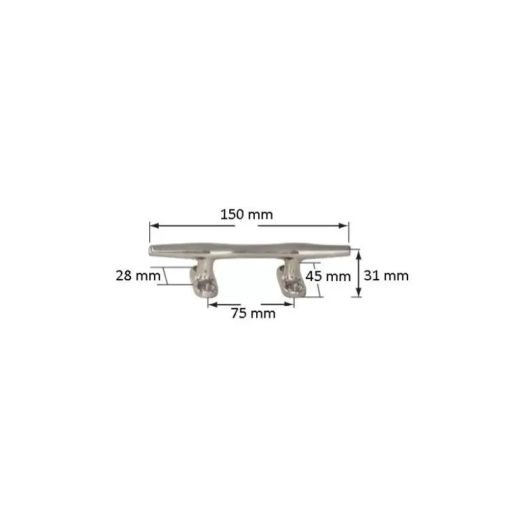 Outlet Trem Hollow cleat taquet Inox 150 mm