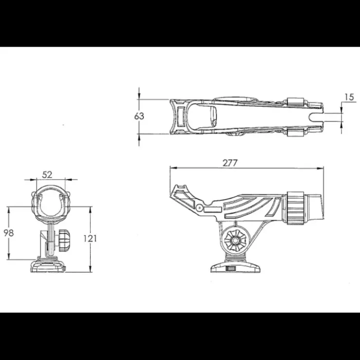 Trem Porte canne fixation à plat ø 50 mm