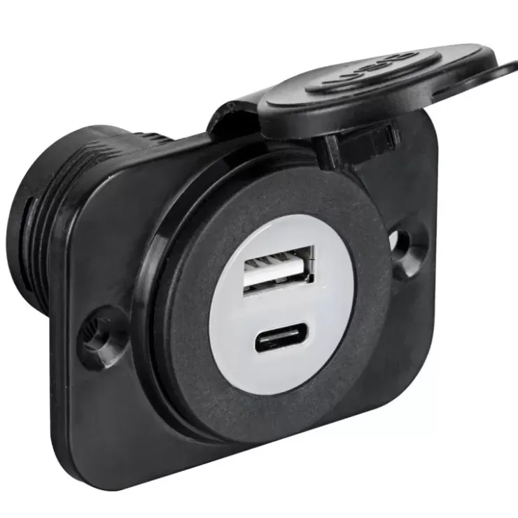 Online Trem Prise USB-A + USB-C noir
