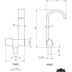 Discount Trem Robinet Style Black Line | Eau froide