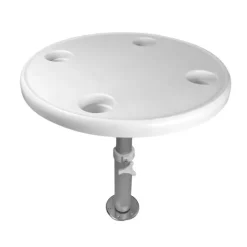 Outlet Trem Table ronde ABS Blanc ⌀ 60 cm + pied télescopique et embase