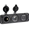 Trem Voltmètre + allume-cigare + double USB Type A+C