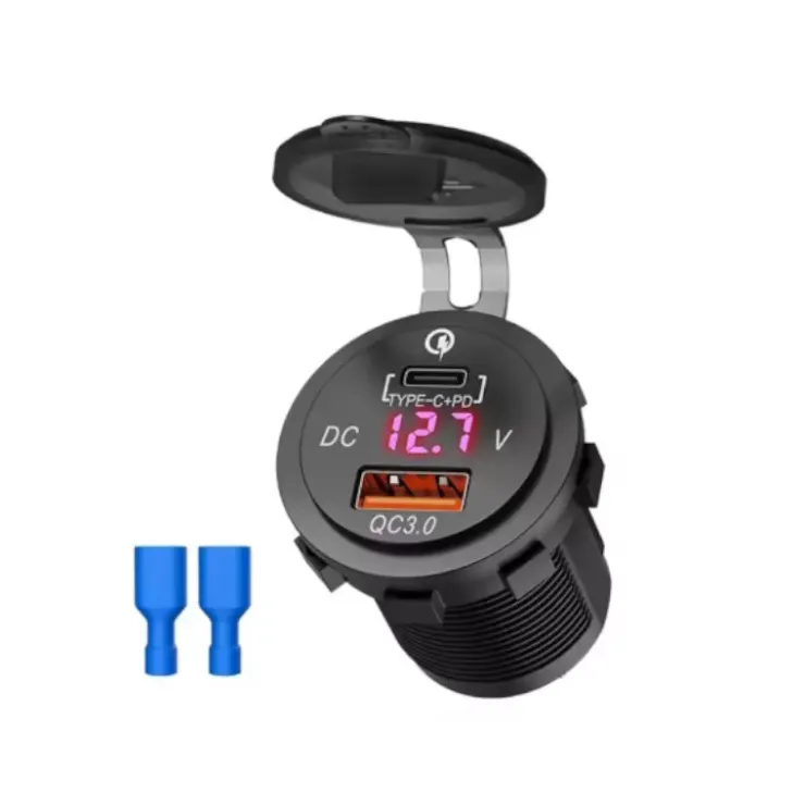 Trem Voltmètre + Prise USB-A 3.0 et USB-C PD