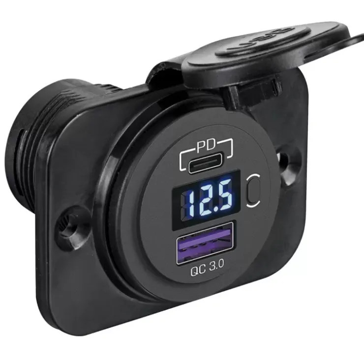 Sale Trem Voltmètre numérique + prise double USB Type A+C