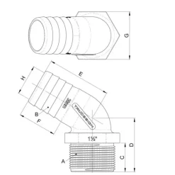 New Trudesign Coude 120° MM  fileté cannelé BSP