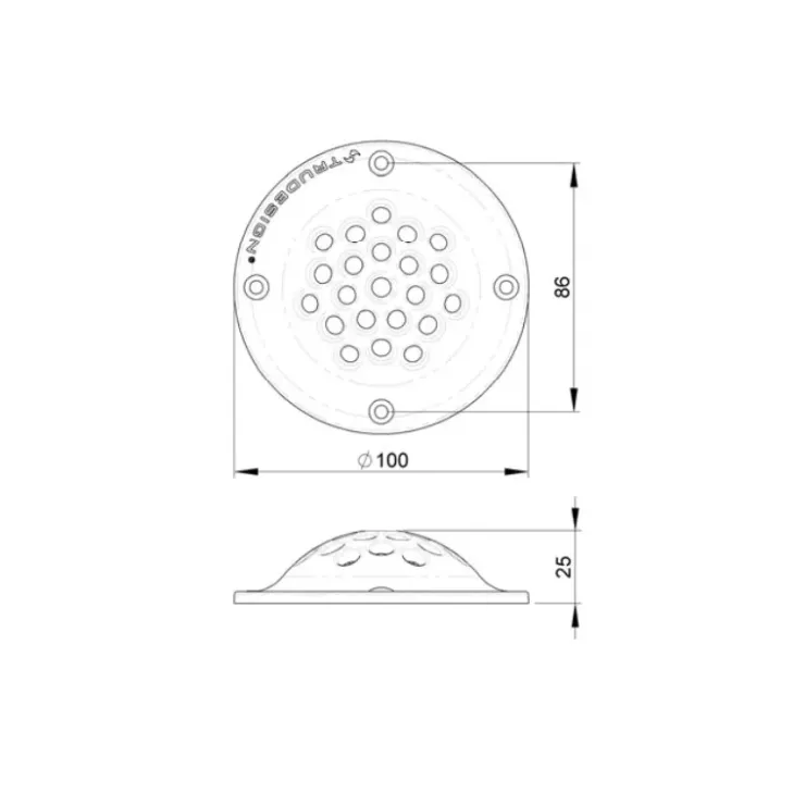Discount Trudesign Crépine écope blanche ronde 1''1/4