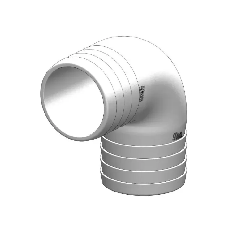 New Trudesign Raccord coudé 90° cannelé blanc