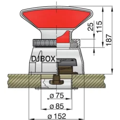 Sale Vetus Boîte à dorade pour manche silicone D 75 mm