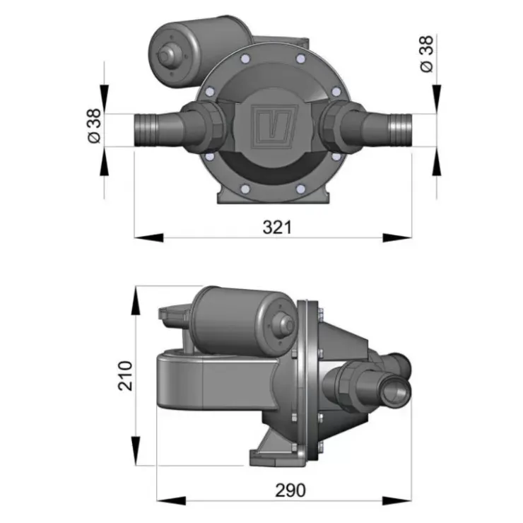 Outlet Vetus EMP140 Pompe d'évacuation 12/24V