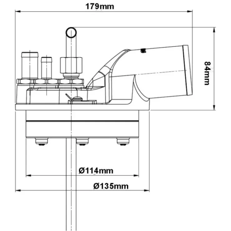 Vetus FTL Kit réservoir gasoil universel remplissage ø 38 mm