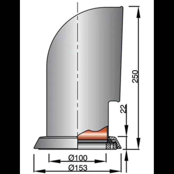 Discount Vetus Manche à air inox ø 100 mm