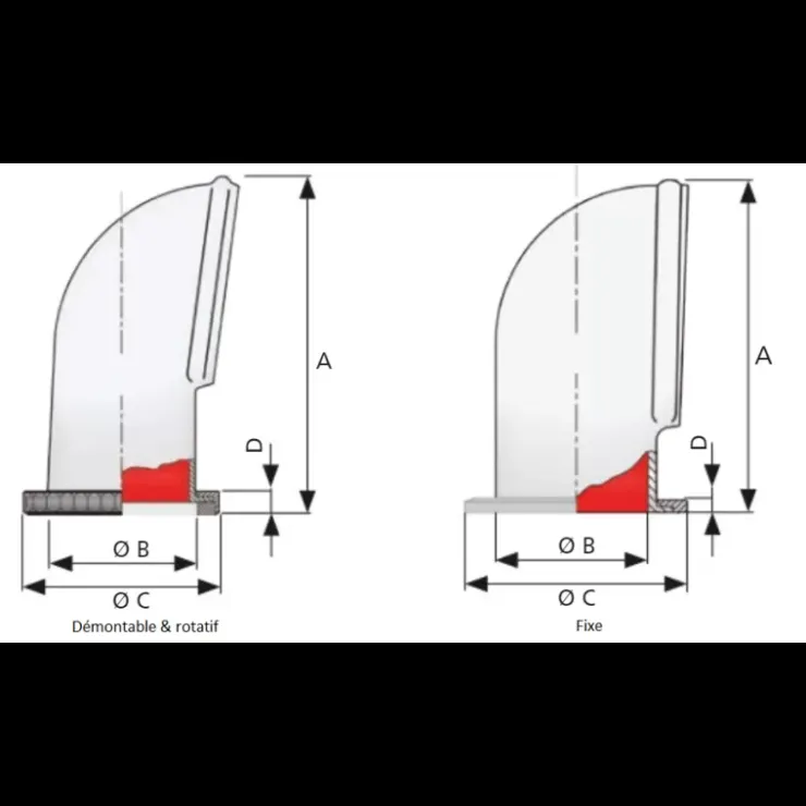 Discount Vetus Manche à air vertical silicone ø 75 mm