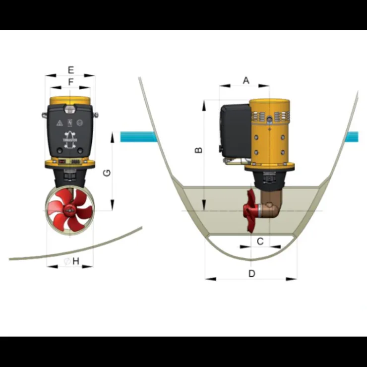 Online Vetus Propulseur d'étrave conventionnel BOW5512 12V 55 Kg 150 mm