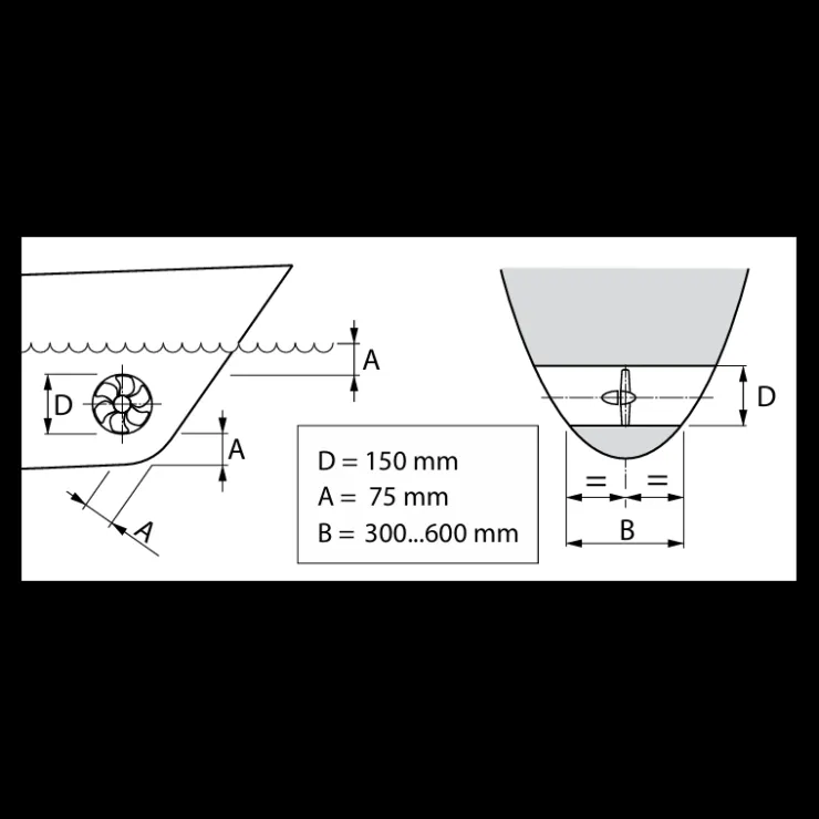 Online Vetus Propulseur d'étrave conventionnel BOW5512 12V 55 Kg 150 mm