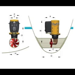Vetus Propulseur d'étrave conventionnel BOW6012D 12V 65 Kg 185 mm