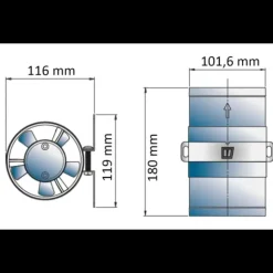 New Vetus Ventilateur-extracteur ø102mm