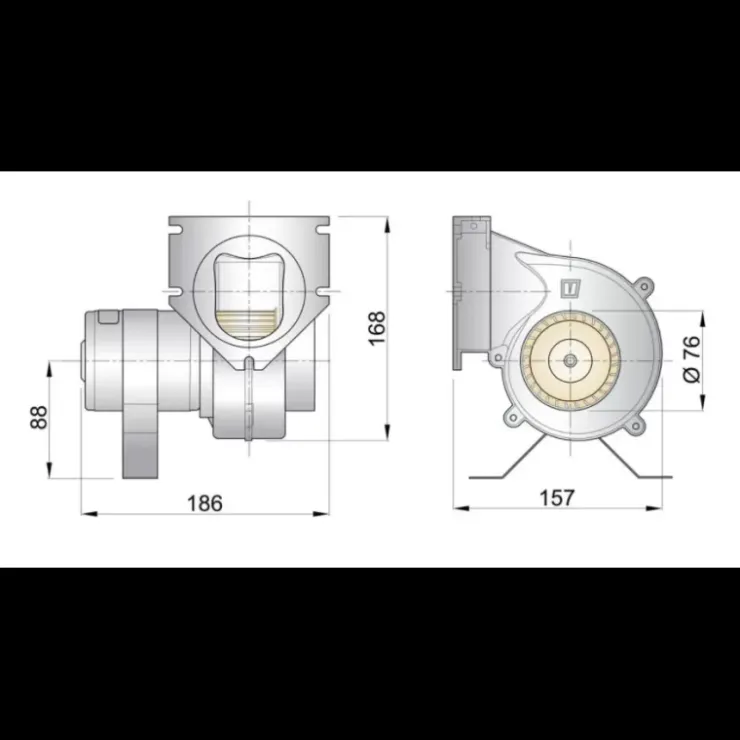Vetus Ventilateur-extracteur en ligne ø76mm