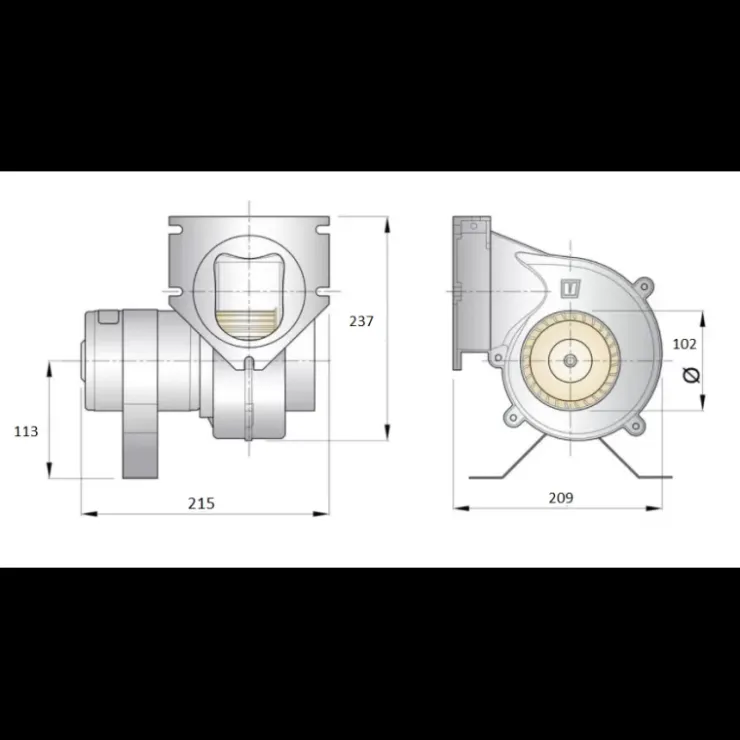 Vetus Ventilateur-extracteur en ligne ø102mm