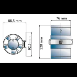Hot Vetus Ventilateur-extracteur | ø 76 mm