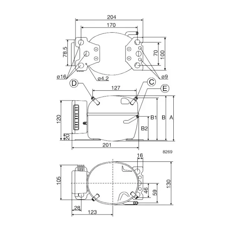 New Vitrifrigo VITRIFIGO Groupe froid BD35F Horizontal